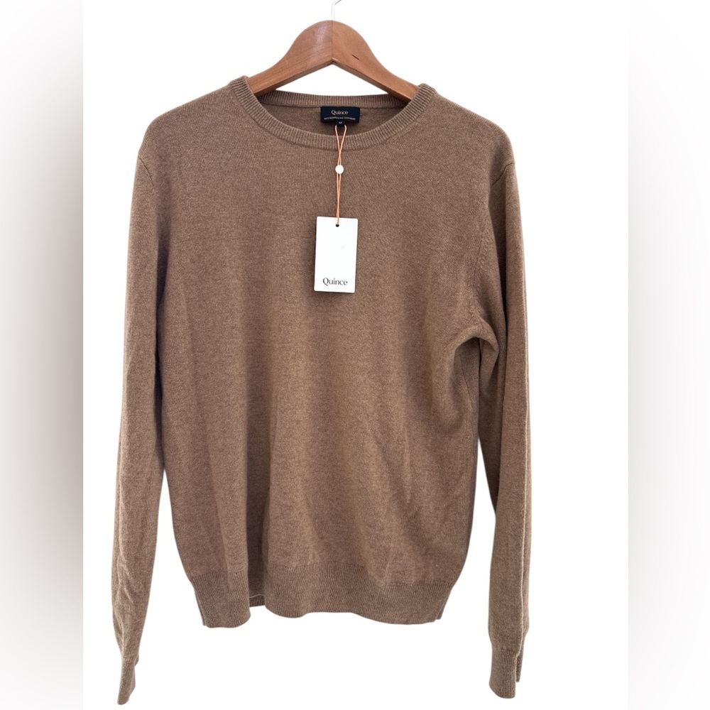 Quince New with Tags Mongolian Cashmere Crewneck Brown Sweater Men's